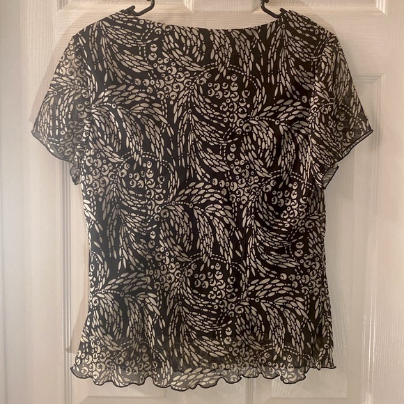 VINTAGE R&K ORIGINALS PETITE Black and white Top - Picture 8 of 13